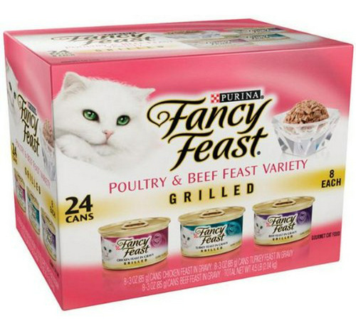 Fancy Feast Surtido De Aves Y Carne A La Parrilla (24 Latas)