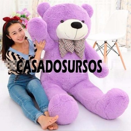 Urso De Pelucia Gigante Lilás Roxo 140cm 1,4 Mt Frete Grátis