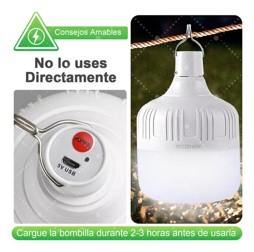 10 Pzs 80w Lámpara Portatil Recargable Emergencia Usb Lámpara Foco Led De Iluminación Led Luces De Emergencia