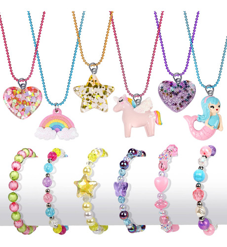 G.c Juego De 12 Collares Y Pulseras Con Lindo Diseo De Siren