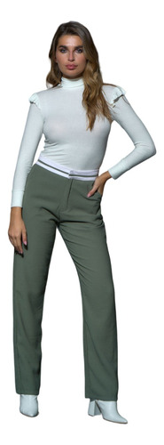 Pantalón Cintura Alta Mills - P6207 Mujer Prussia