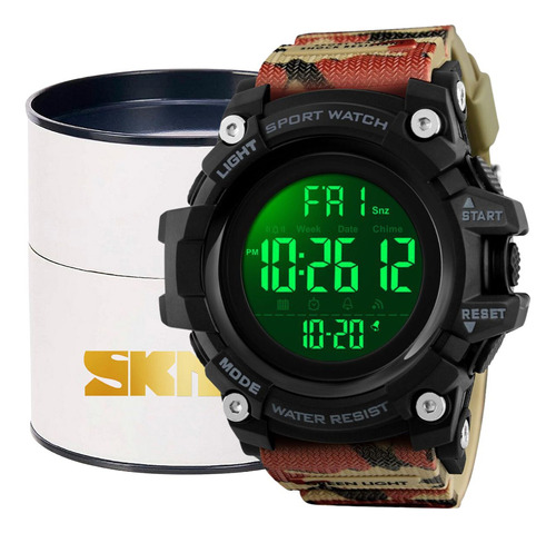 Relógio S-shock Skmei 1384 Camuflado Militar Digital Cor Da Correia Bege Camuflado Cor Do Bisel Preto Cor Do Fundo Preto