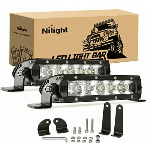 Nilight Led Light Bar Super Slim 2pcs 17,8 cm 30 w Spot