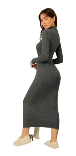 Vestido ajustado cuello alto sale