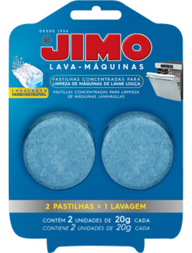 Kit C/ 2 Limpa Máquinas De Lavar Louças Jimo Pastilhas 2x20g