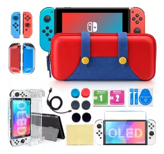 Kit De Accesorios Con Funda Para Nintendo Switch Oled Estuch