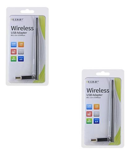 Tarjeta Red Wifi Windows 150mbps 6dbi Antena Adaptador