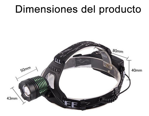 Lampara Cabeza Linterna Led Minera Minero Recargable Lámpara