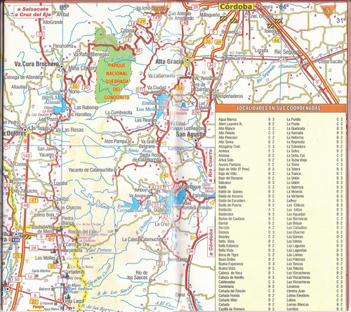 Provincia De San Luis Mapa De Rutas Y Caminos 81 Por 57 Cm