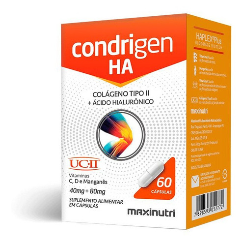 Condrigen Ha (colág Tipo 2 + Hialurônico) 60 Cáps Maxinutri