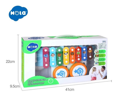 Set Musical Xilofon Tambores Y Campana Hola 909 Edu
