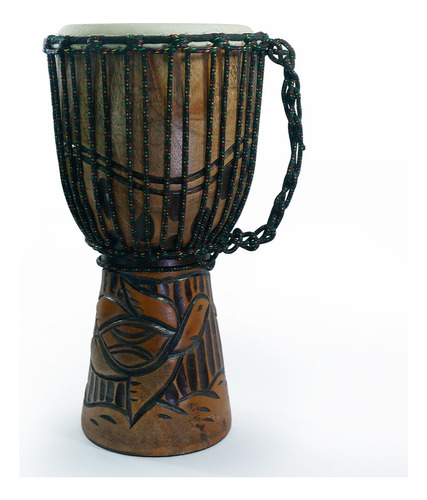 Djembe De Madera Tallada De 50 Cm. De Alto