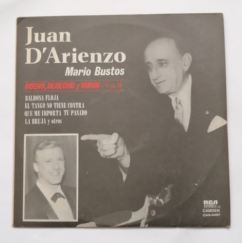 Juan D'arienzo - Bueno, Derecho Y Varón 2 ( L P Ed. Uruguay)