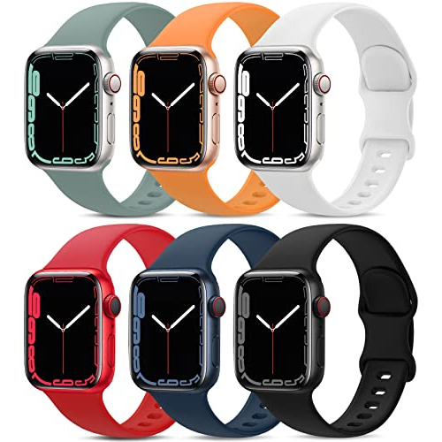 Correas Deportivas Silicona Para Iwatch 6 Piezas Multicolor