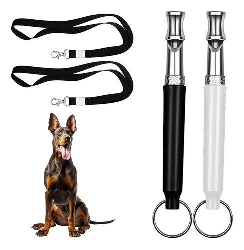2pcs Adjustable Dog Whistle With Black Lanyard, Dog Whistle