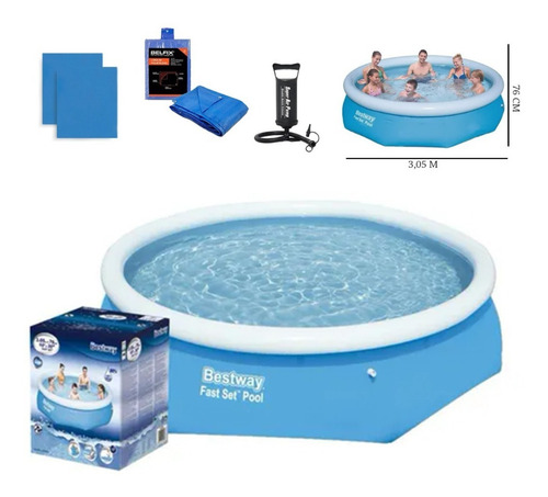 Piscina Inflável 3600l Bestway + Bomba + Capa + Forro