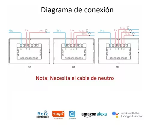 Interruptor Wifi Sin Neutro 1 Canal Negro Beiz Domotica