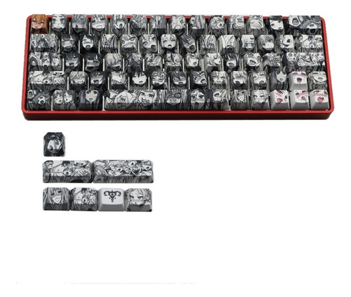 Pbt 71 Clave Ahegao Keycap Teñido Sublimación Oem Anime Para