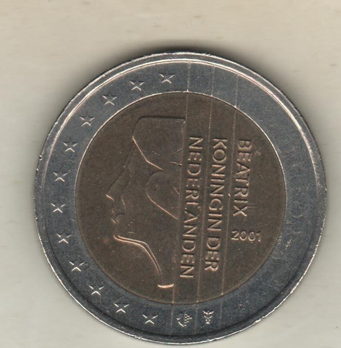 Holanda Moneda Bimetálica De 2 Euros Año 2001 Km 241 - Xf+