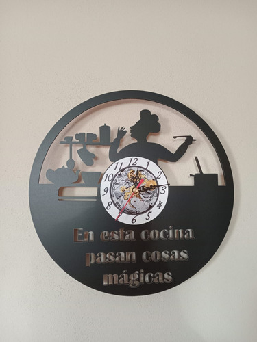 Reloj De Diseño De Cocina Negro Varios