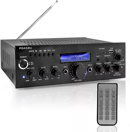 Amplificador Pyle Bluetooth,usb,sd,aux,mic 200w Dual Pda5bu