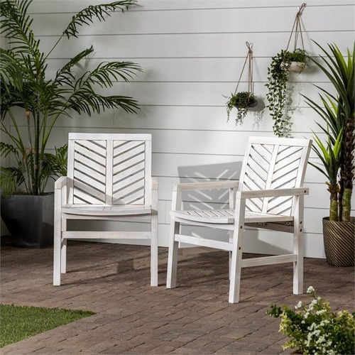 Sillas De Exterior Walker Edison Paquete De 2 Color Café Liso