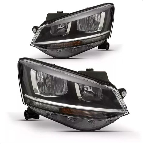 Par Farol Fox Crossfox Spacefox 15 A 22 Negra Friso Cromado