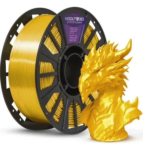 Filamento PLA Dourado V-Silk High Speed Premium - 1Kg VOOLT