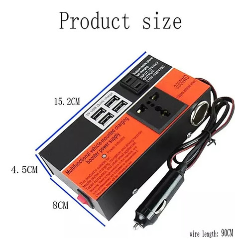 Inversor Voltaje Adaptador Auto Corriente 12v 220v 150w