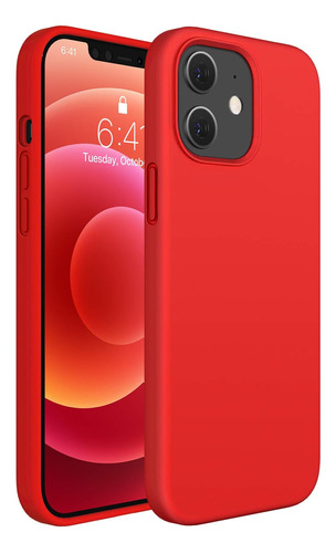 Funda Para iPhone 12/12 Pro De Silicona Premium Rojo