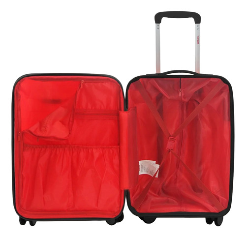 Valija Carry On Wilson De Viaje Para Cabina Maleta Equipaje Avión 20 Pulgadas Rígida Ruedas 360° Color Negro