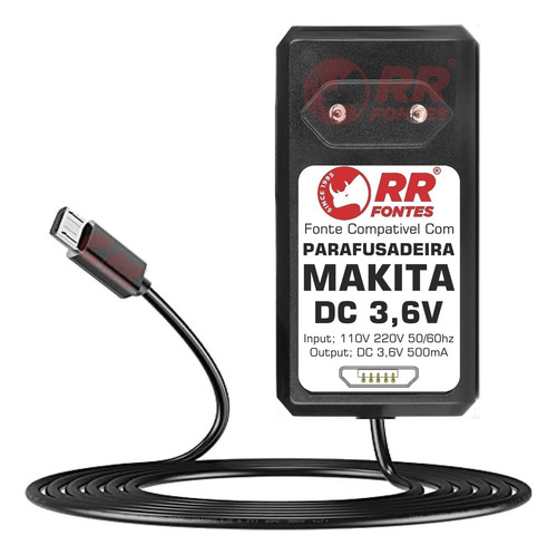Fonte Carregador 3,6v V8 Para Parafusadeira Makita Df001d