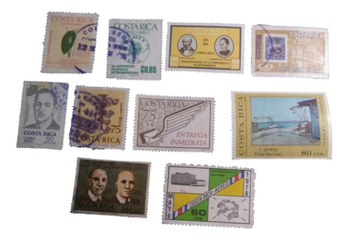  Timbres Postales De Costa Rica Años 70 Con Sello 12 Piezas