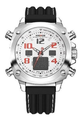 Relógio Masculino Weide Anadigi Wh-5208 - Preto E Branco