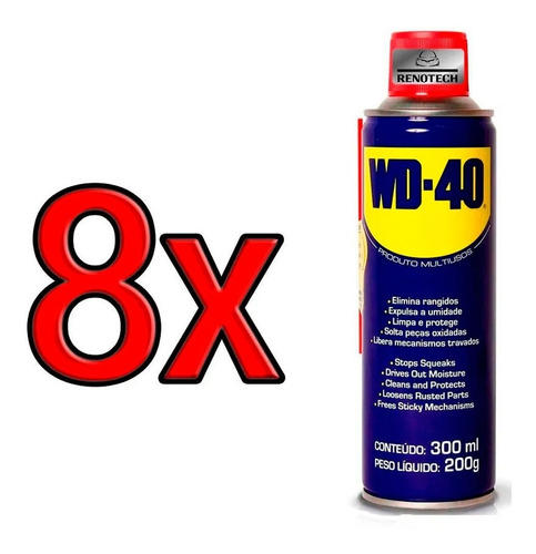 Desengripante Lubrificante Multiuso Spray Wd-40 300ml 8x