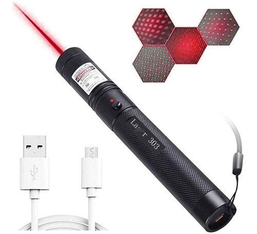 Puntero Láser De Color Rojo Potente Recargable Por Usb