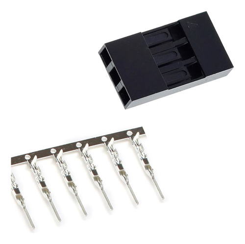 Kit 50 Conectores Dupont 3 Vias Macho Com Terminal