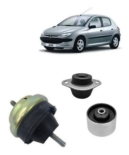 Kit 03 Coxim Motor Cambio Peugeot 206 207 1.0 1.4 1.6