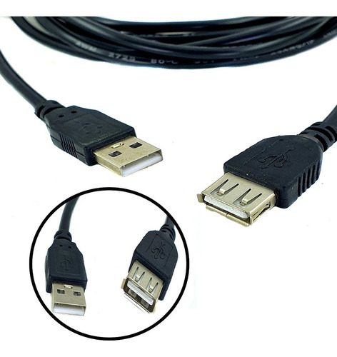Cable de extensión USB macho X USB hembra 2.0 de 3 metros