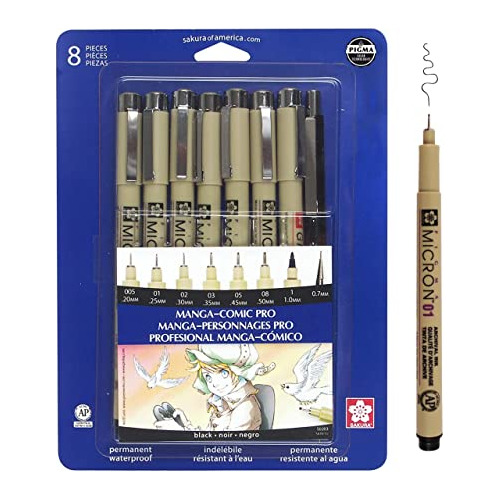 50203 Kit De Dibujo Profesional Pigma Manga Comic Pro D...