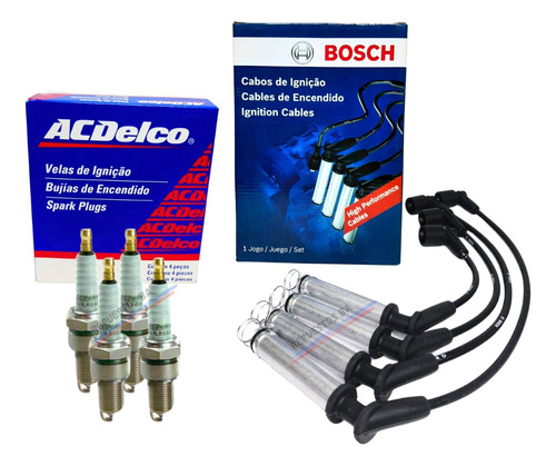 Kit Cables Bosch + Bujias Original Celta Corsa Classic Agile