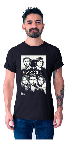 Playera Maroon 5 T-shirt De Cuello Redondo Moderna 