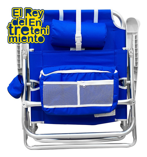Imagen 5 de 10 de Pack 3 Silla Playa Reposera Aluminio 5 Posiciones - El Rey