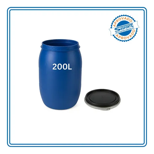 Bombona / Tambor Plástica Azul 200l Com Tampa | MercadoLivre