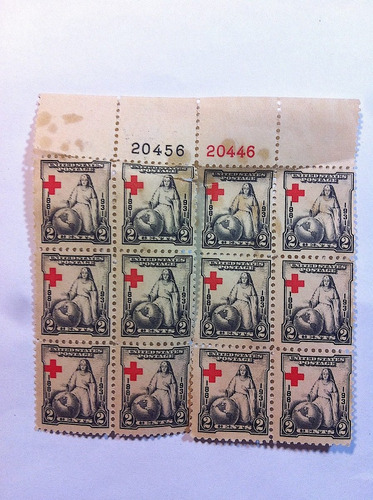 Timbres Usa Estampillas Cruz Roja 1931 Bloque 2¢ Goma Ex+