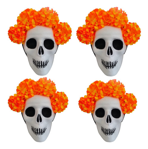 10 Diademas Flor De Cempasúchil Artificial Disfraz Catrina