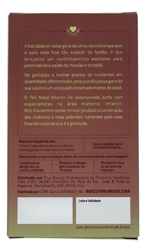 Multivitamínico Prenatal 90 Cápsulas True Source
