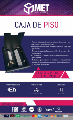 Caja De Piso Electrica Con Rj45 / Rj11 Rackmet
