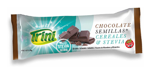 Barra De Cereales De Cacao Trini Sin Tacc Con Stevia X 25 G 