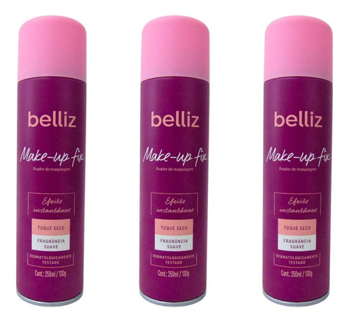 Kit Belliz Fixador De Maquiagem Make-up Fix 250ml C/3